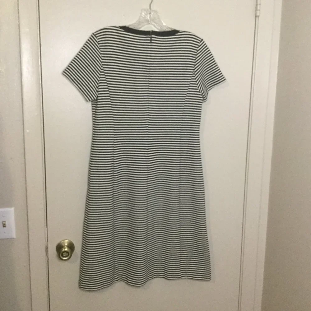 Talbots Navy & White Striped Embellished Dress - Picture 7 of 8